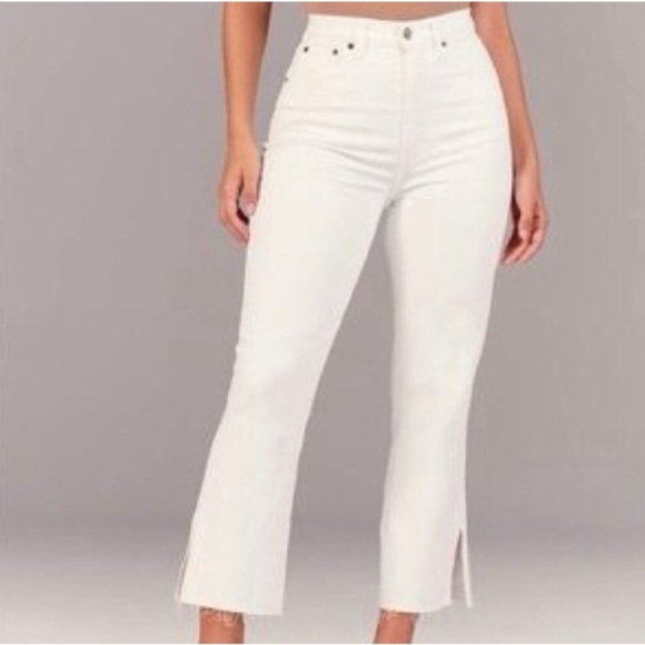 Abercrombie & Fitch Denim - Abercrombie & Fitch Jeans Curve Love White Ultra High Rise Kick Flare 4 / 27